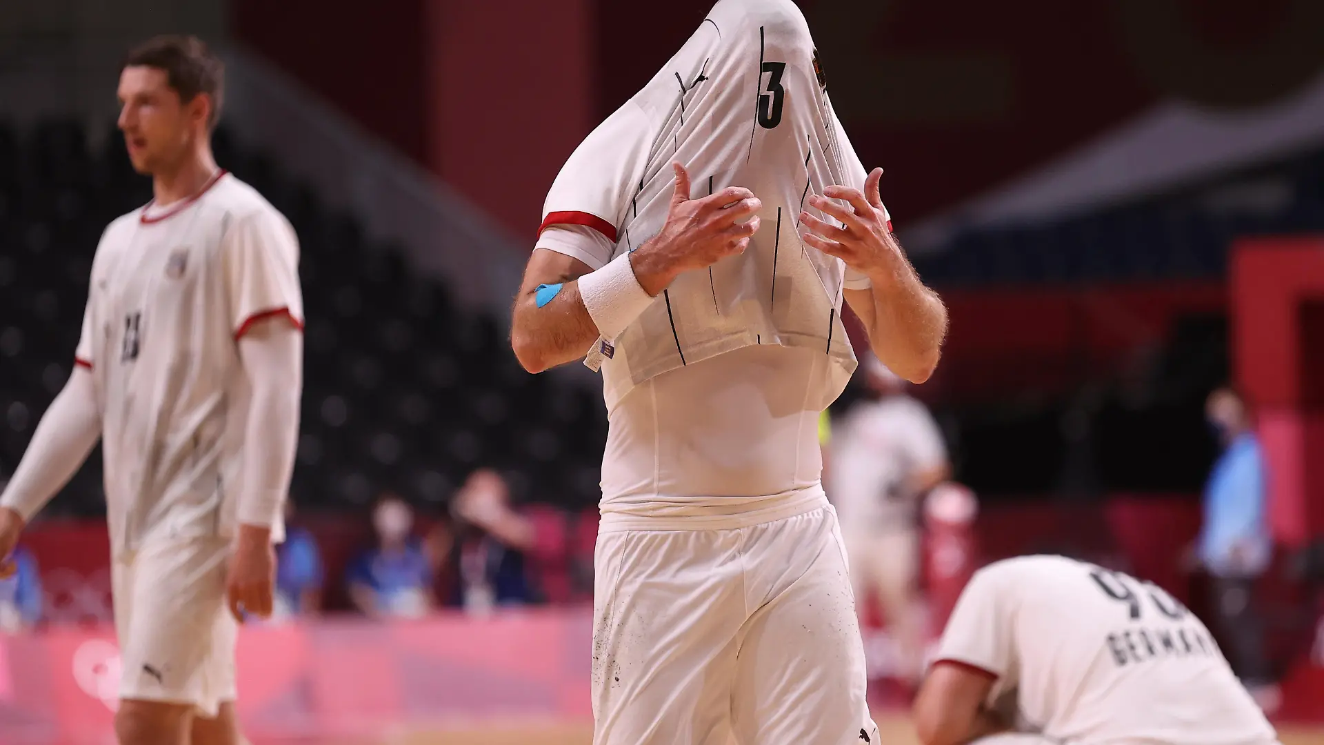 Tokyo 2020 Olympics - Handball - Men - Group A - France v Germany - Yoyogi National Stadium - Tokyo, Japan - July 28, 2021. Uwe Gensheimer of Germany looks dejected after the match REUTERS/Gonzalo Fuentes