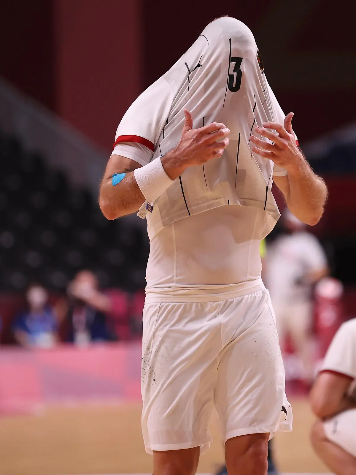 Tokyo 2020 Olympics - Handball - Men - Group A - France v Germany - Yoyogi National Stadium - Tokyo, Japan - July 28, 2021. Uwe Gensheimer of Germany looks dejected after the match REUTERS/Gonzalo Fuentes