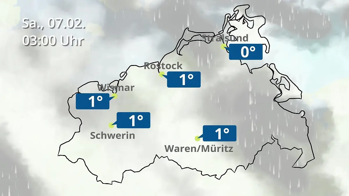 Mecklenburg-Vorpommern: Wie wird das Wetter? Regen- und Wolkenfilm für Rostock, Rügen und die Ostseeküste
