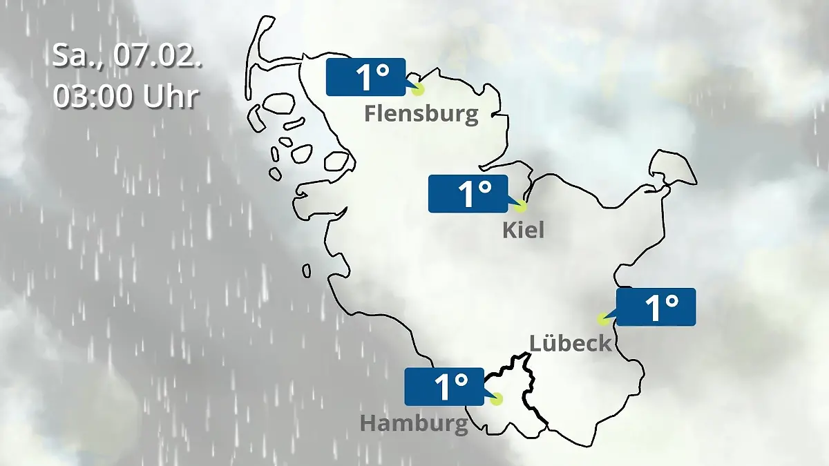 Hamburg, Schleswig-Holstein: Wie wird das Wetter? Regen- und Wolkenfilm für die Nordsee- und Ostseeküste