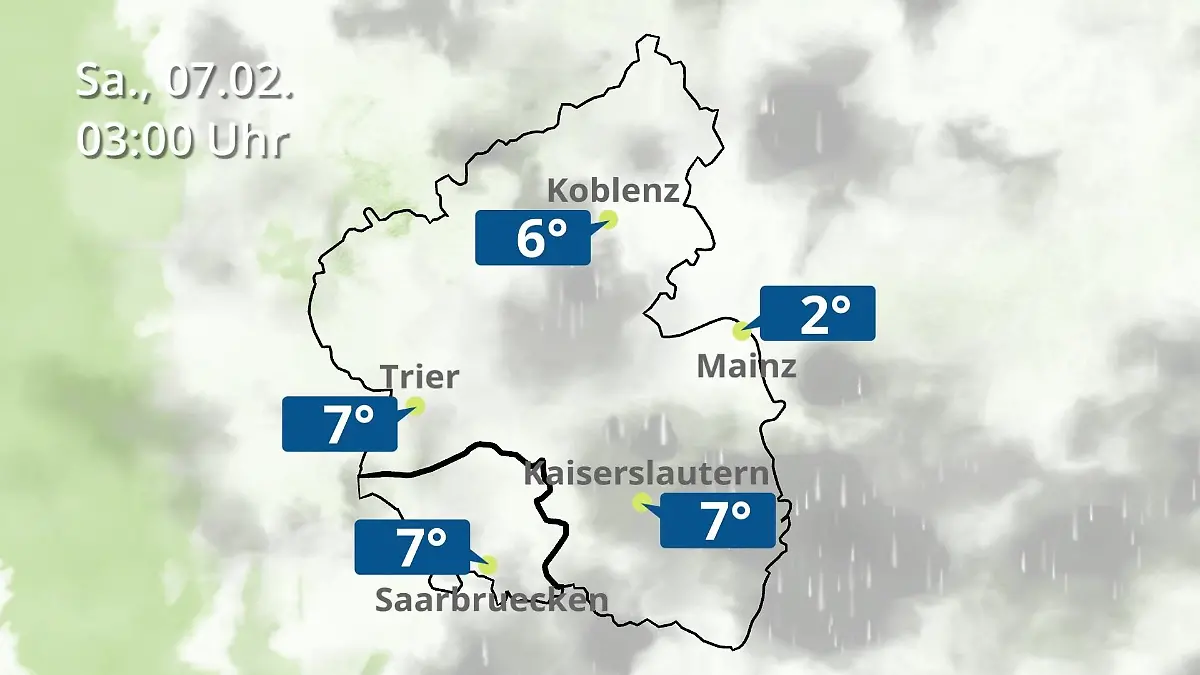 Rheinland-Pfalz, Saarland: Wie wird das Wetter? Regen- und Wolkenfilm für Mainz, Koblenz und Trier