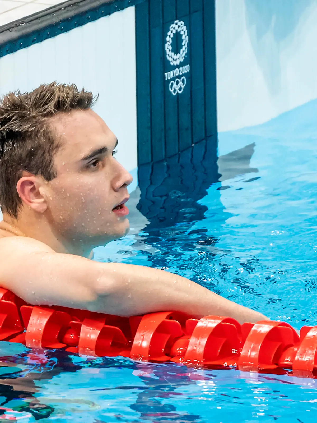  TOKYO, JAPAN - JULY 28: Kristof Milak of Hungary reacts after competing in the men 200 Butterfly during the Tokyo 2020 Olympic Games, Olympische Spiele, Olympia, OS at the Tokyo Aquatics Centre on July 28, 2021 in Tokyo, Japan Photo by Giorgio Scala/Deepbluemedia/Insidefoto