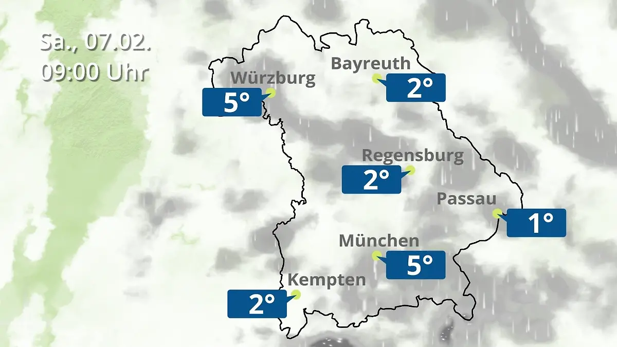 Bayern: Wie wird das Wetter? Regen- und Wolkenfilm für München, Regensburg und Würzburg