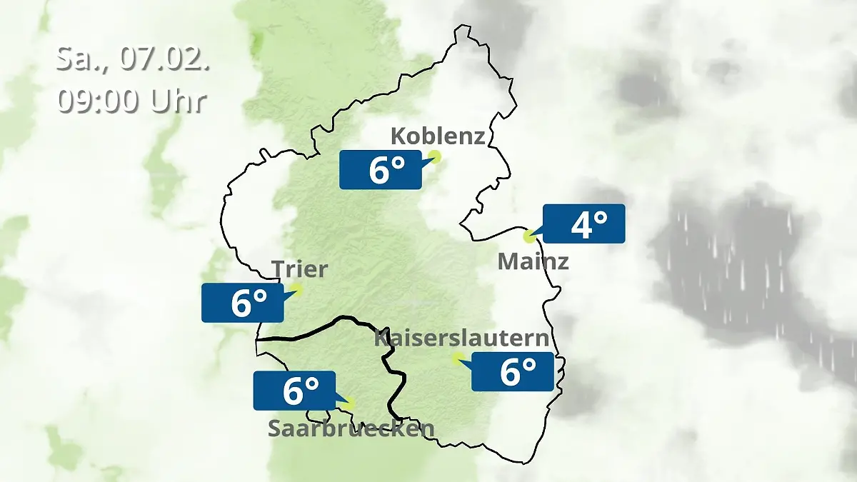 Rheinland-Pfalz, Saarland: Wie wird das Wetter? Regen- und Wolkenfilm für Mainz, Koblenz und Trier