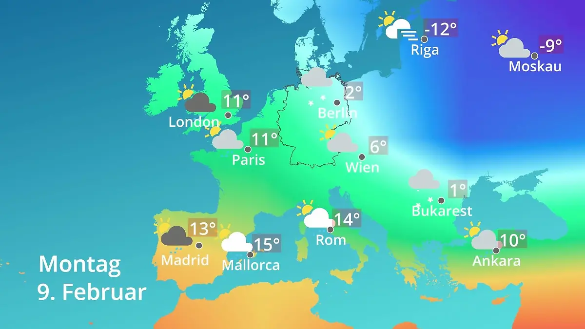 Europa: Wie wird das Wetter? Prognose: Temperaturen von Spanien bis zur Türkei