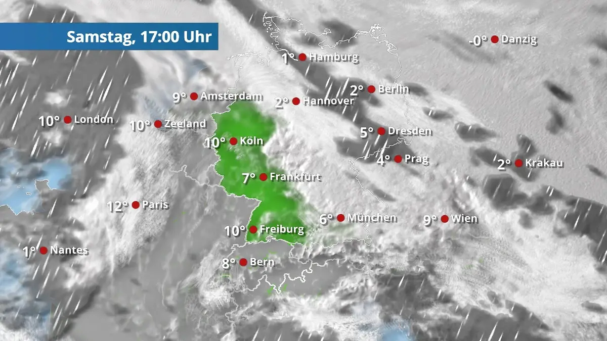 Prognose vom 7. Februar Der Regen- und Wolkenfilm für 48 Stunden