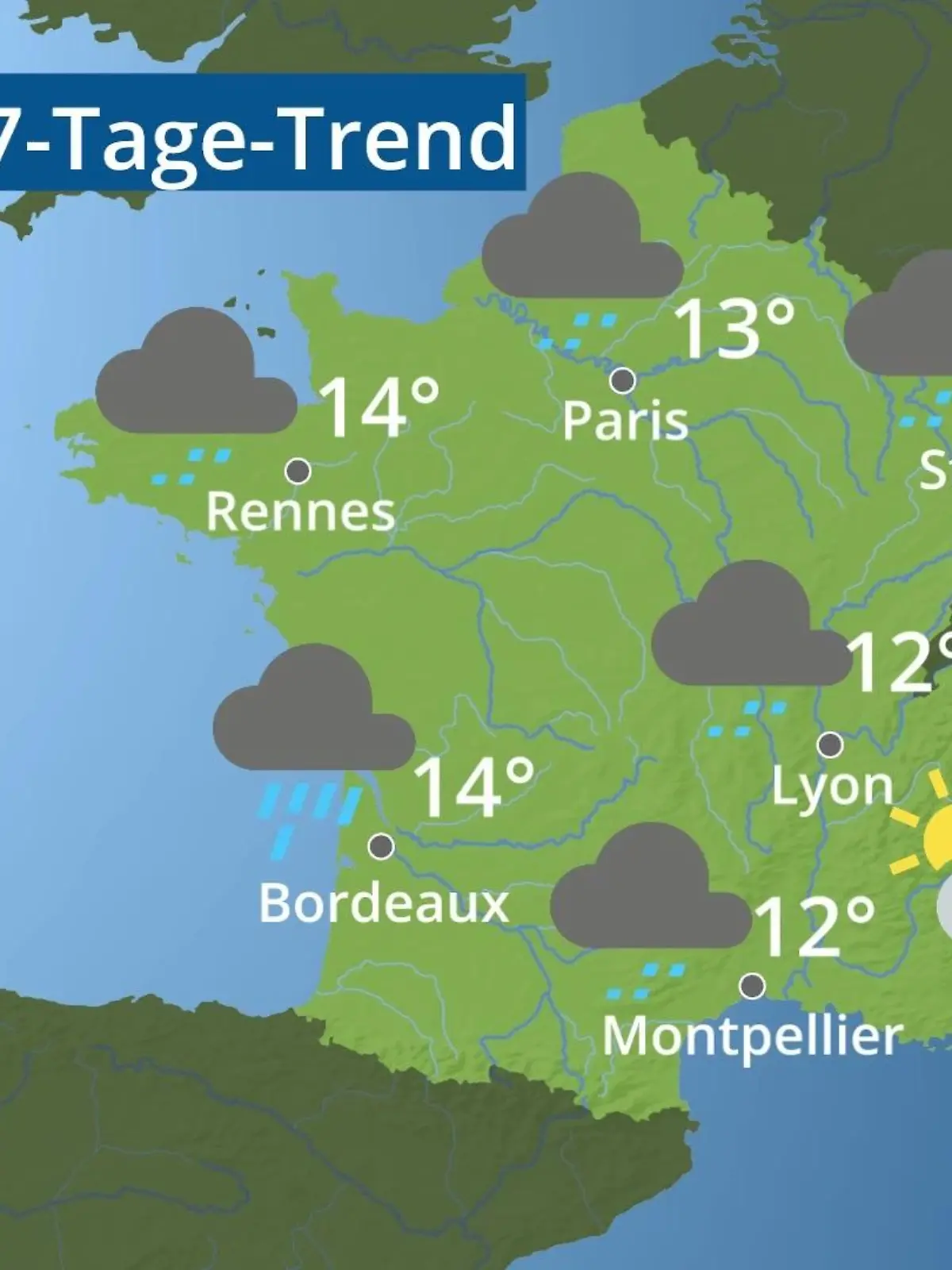 Bild zu: "Frankreich: Wie wird das Wetter?"