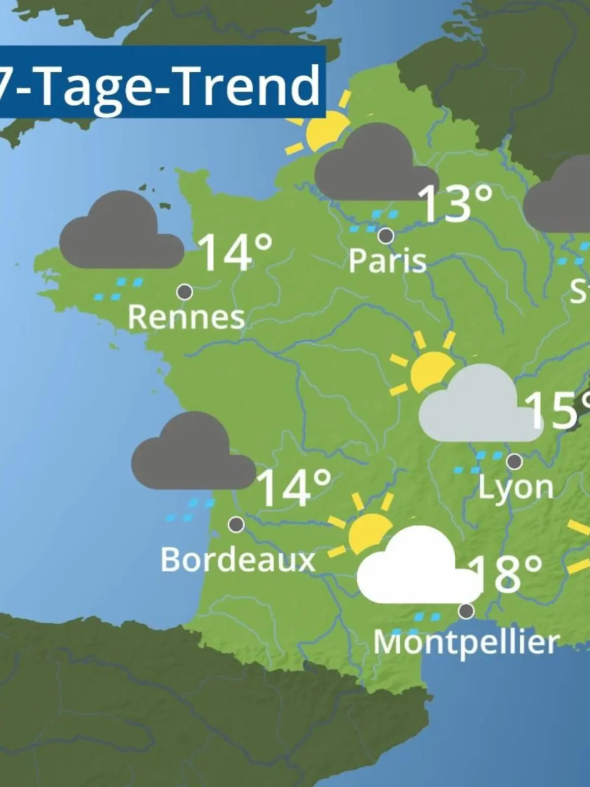 Bild zu: "Frankreich: Wie wird das Wetter?"