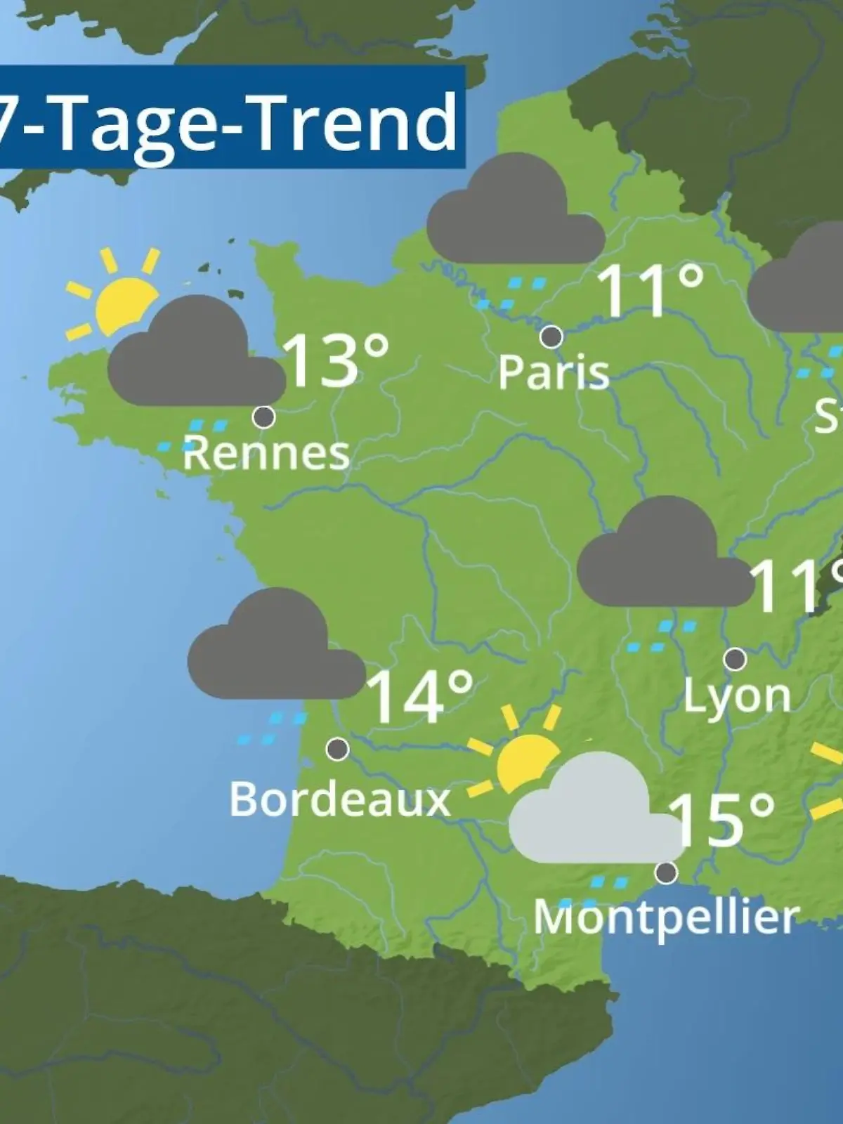 Bild zu: "Frankreich: Wie wird das Wetter?"