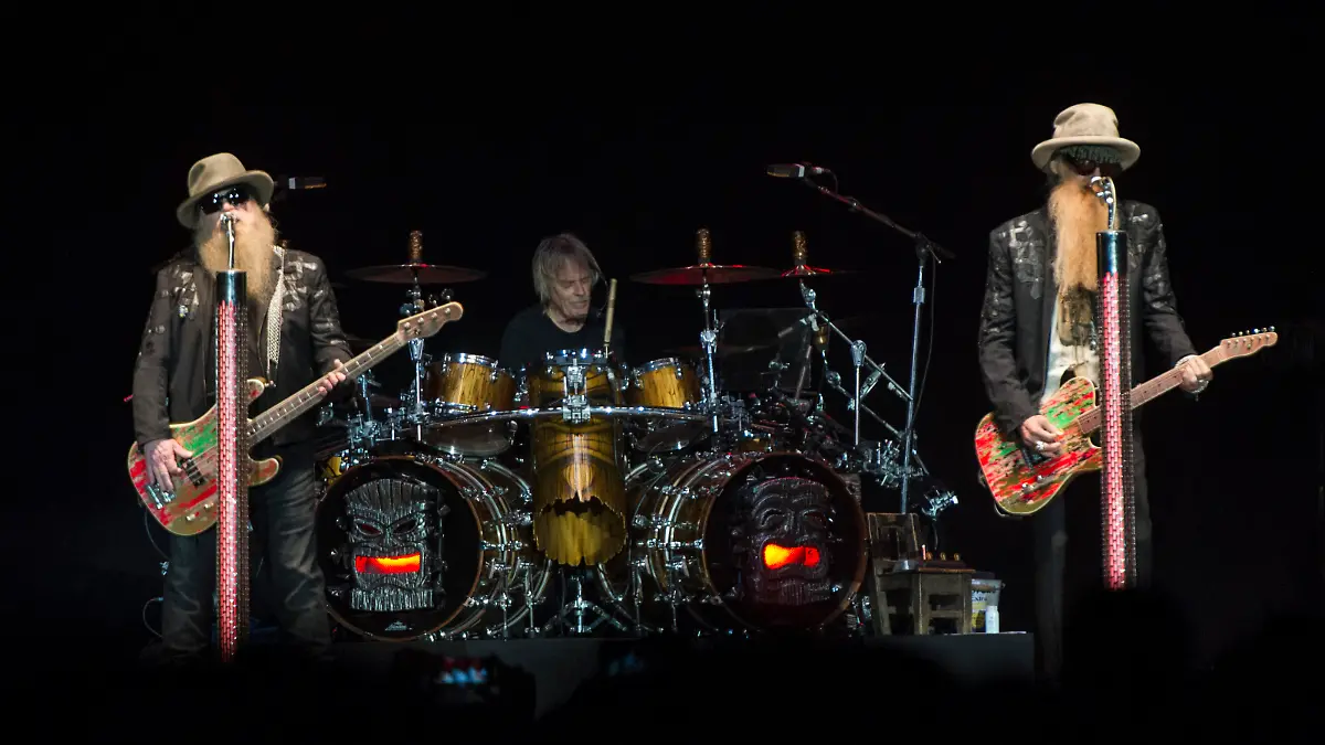 ZZ TOP auf ihrer 50th Anniversary World Tour in der SSE Wembley Arena in London am 12. Juli 2019.