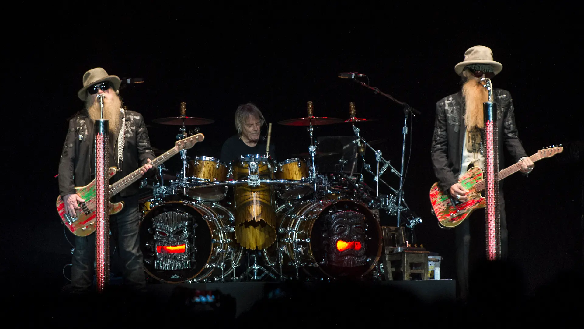 ZZ TOP auf ihrer 50th Anniversary World Tour in der SSE Wembley Arena in London am 12. Juli 2019.
