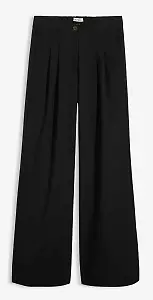 Schwarze Bundfaltenhose