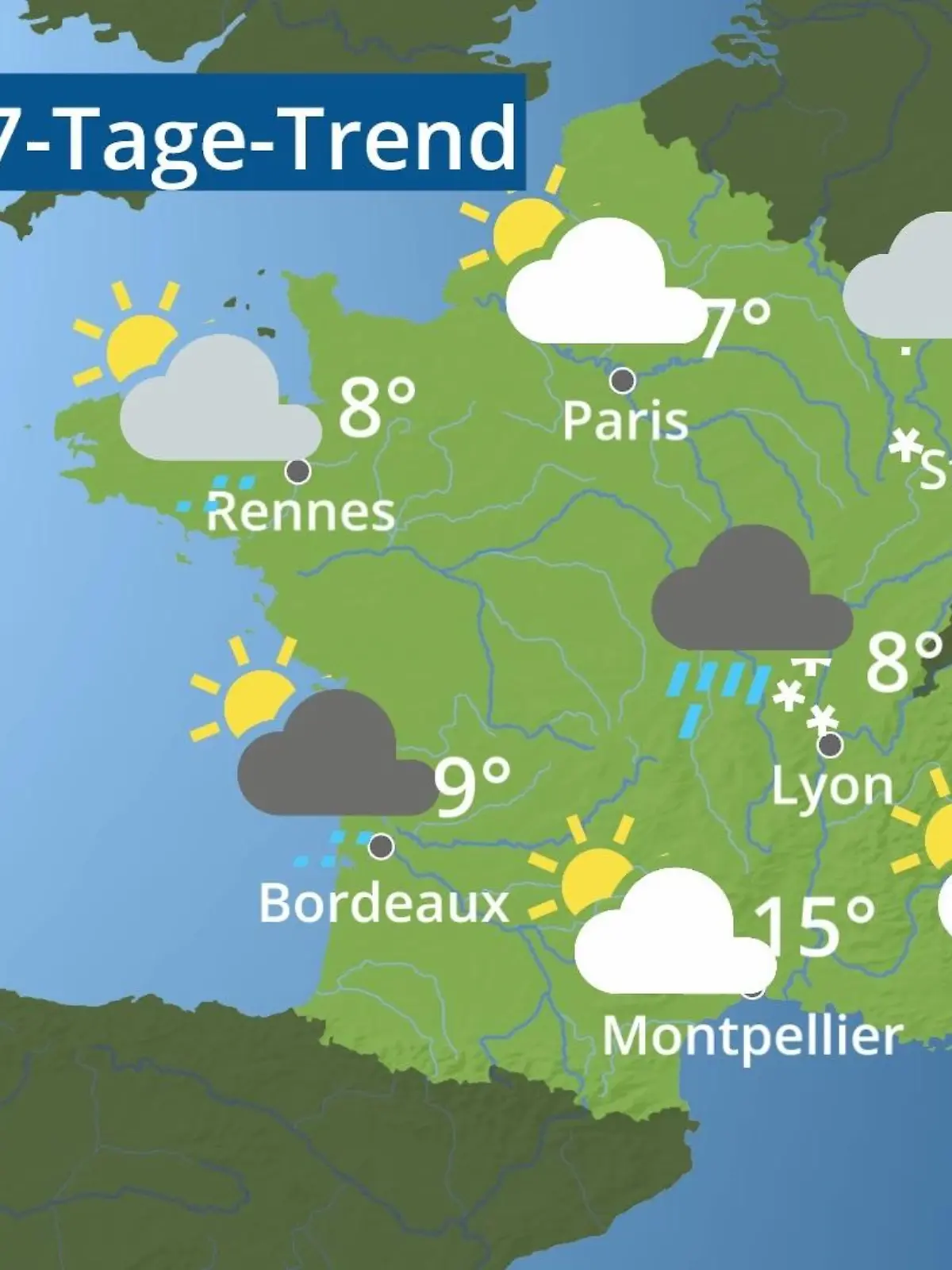 Bild zu: "Frankreich: Wie wird das Wetter?"
