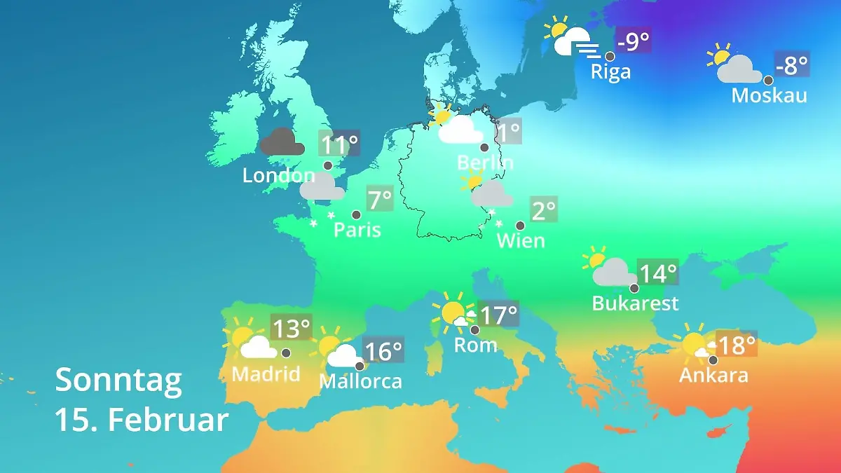 Europa: Wie wird das Wetter? Prognose: Temperaturen von Spanien bis zur Türkei