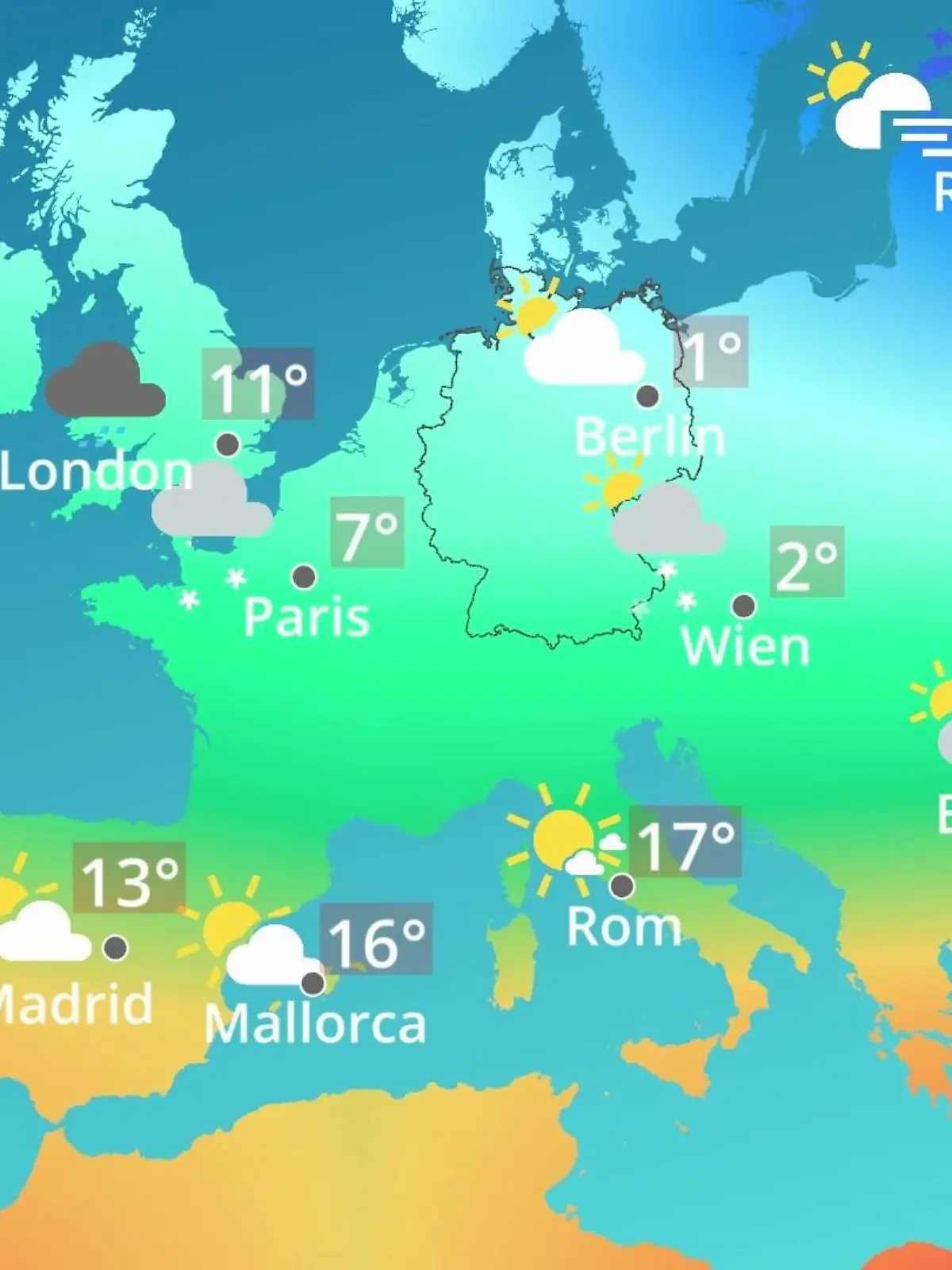 Bild zu: "Europa: Wie wird das Wetter?"