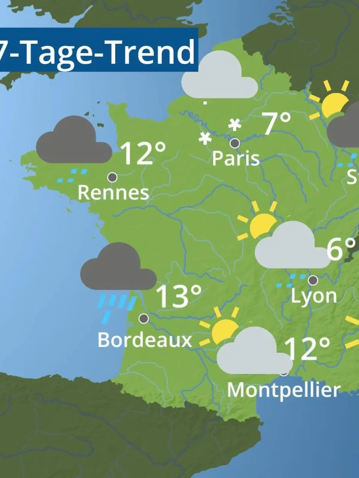 Bild zu: "Frankreich: Wie wird das Wetter?"