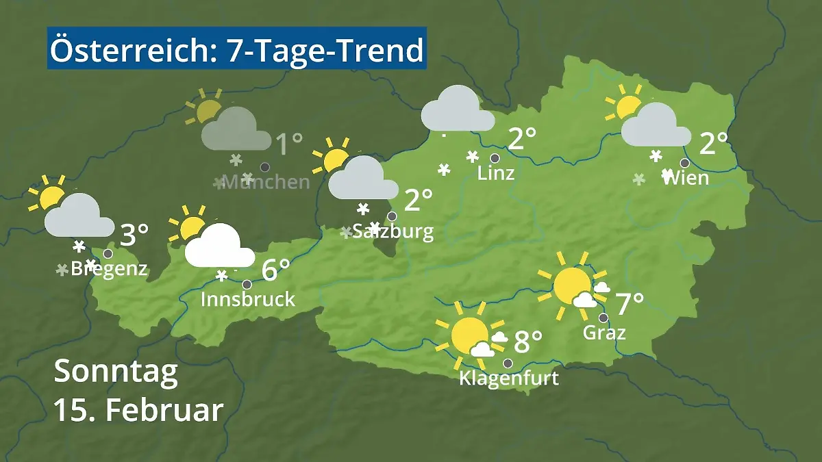 Österreich: Wie wird das Wetter? Video 7-Tage-Trend: Wien, Salzburg, Innsbruck