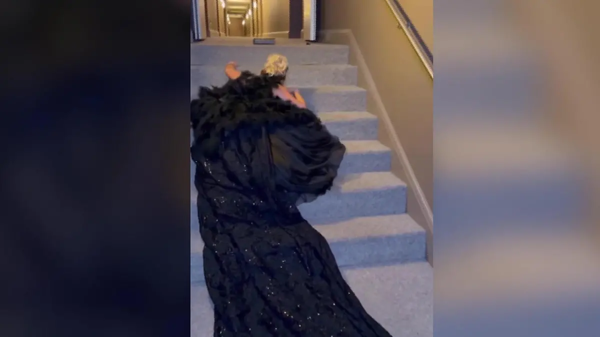 Kleid-Panne bei Evelyn Burdecki! Mega-Schleppe wirft TV-Star zu Boden Harte Landung beim Wiener Opernball