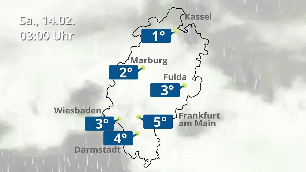 Hessen: Wie wird das Wetter? Regen- und Wolkenfilm für Frankfurt am Main und Wiesbaden