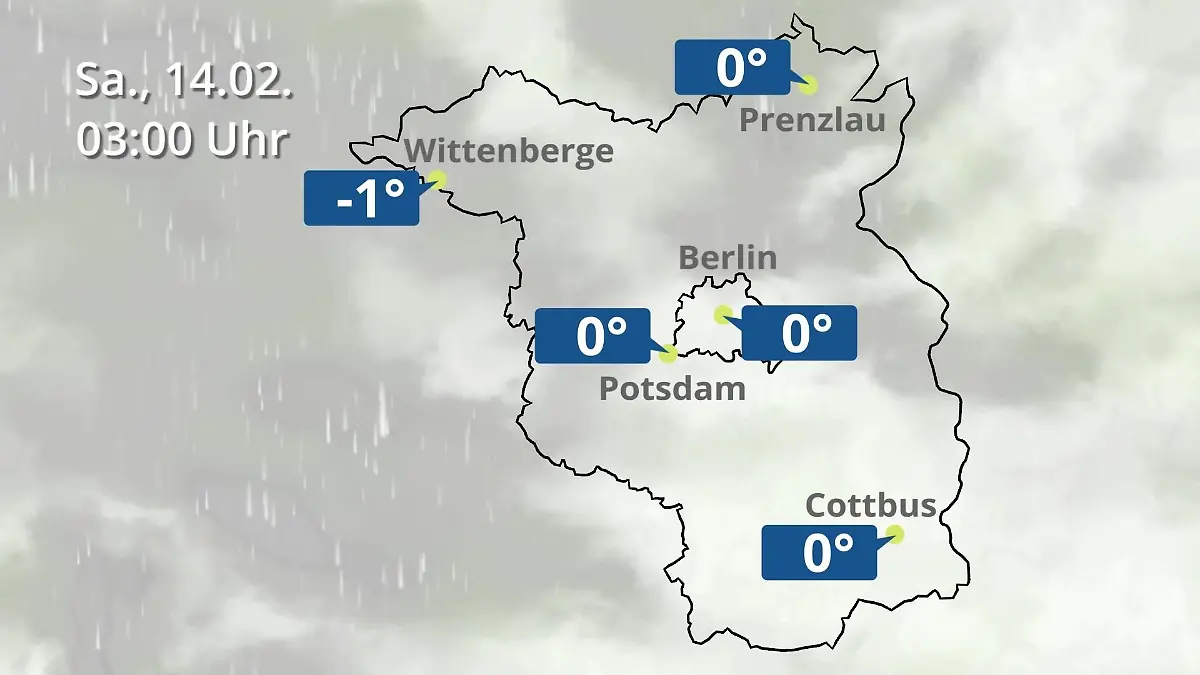 Berlin und Brandenburg: Wie wird das Wetter? Regen- und Wolkenfilm für Potsdam, Cottbus und Wittenberge