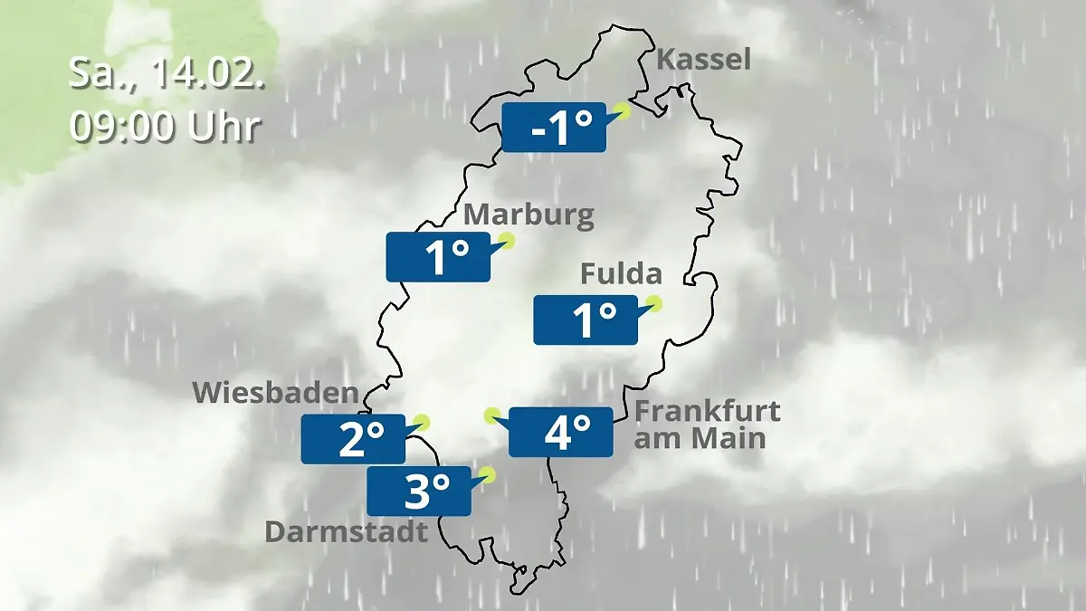 Hessen: Wie wird das Wetter? Regen- und Wolkenfilm für Frankfurt am Main und Wiesbaden