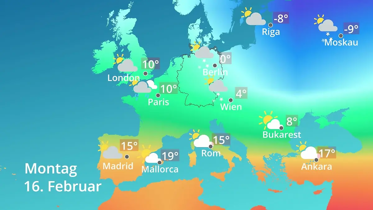 Europa: Wie wird das Wetter? Prognose: Temperaturen von Spanien bis zur Türkei