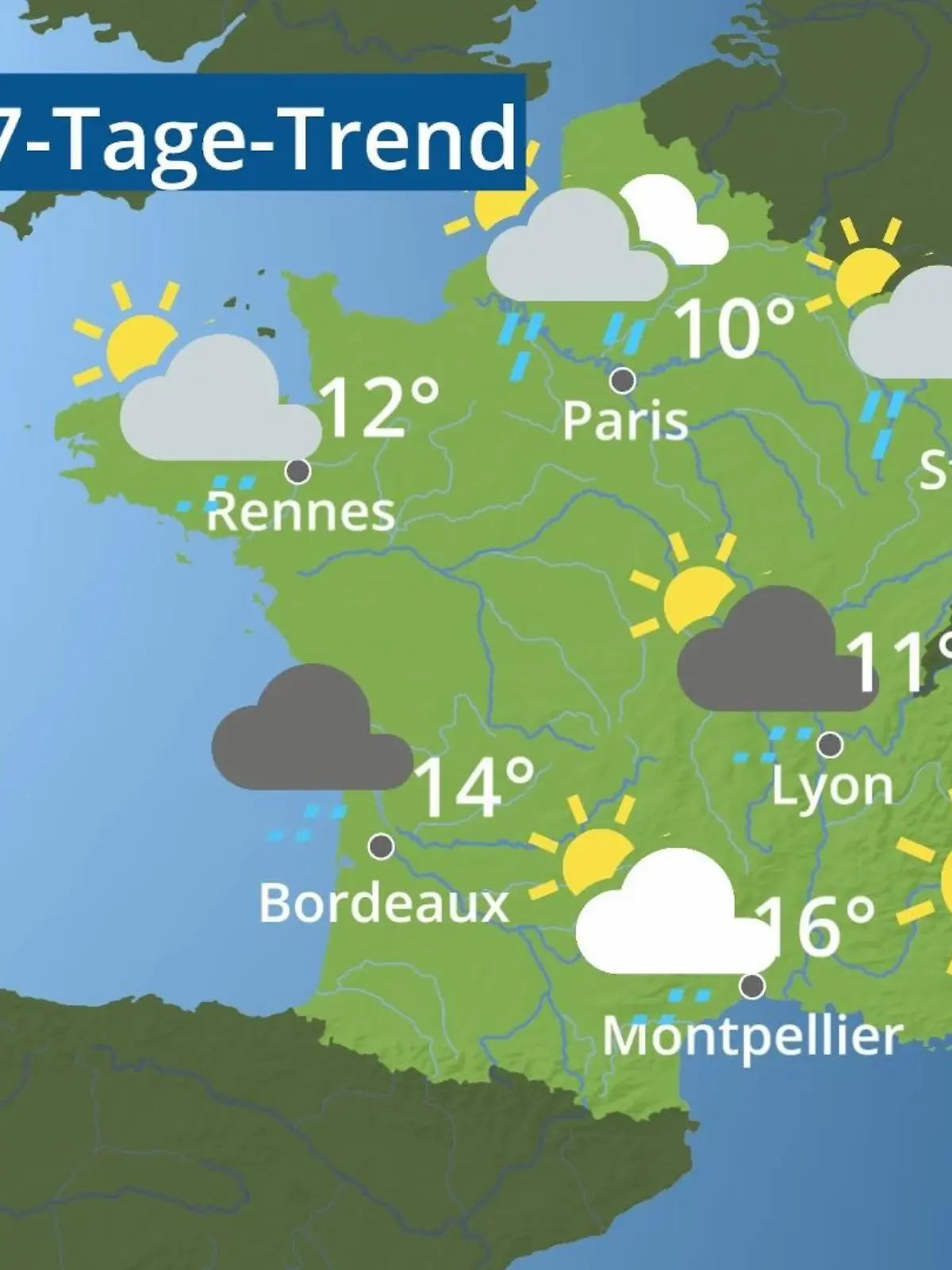 Bild zu: "Frankreich: Wie wird das Wetter?"