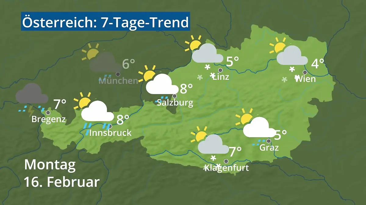 Österreich: Wie wird das Wetter? Video 7-Tage-Trend: Wien, Salzburg, Innsbruck