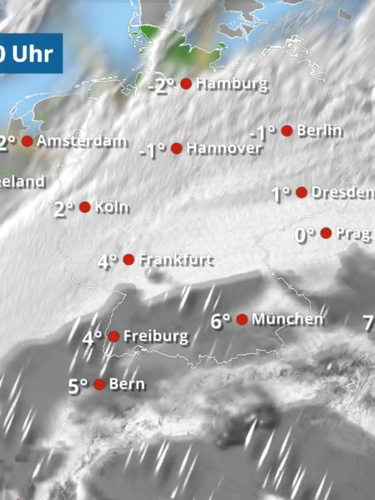 Bild zu: "Auch im Süden geht der Regen in Schnee mit Glätte über"