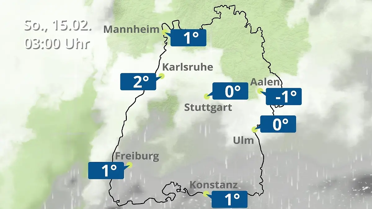 Baden-Württemberg: Wie wird das Wetter? Regen- und Wolkenfilm für Stuttgart, Mannheim und Karlsruhe