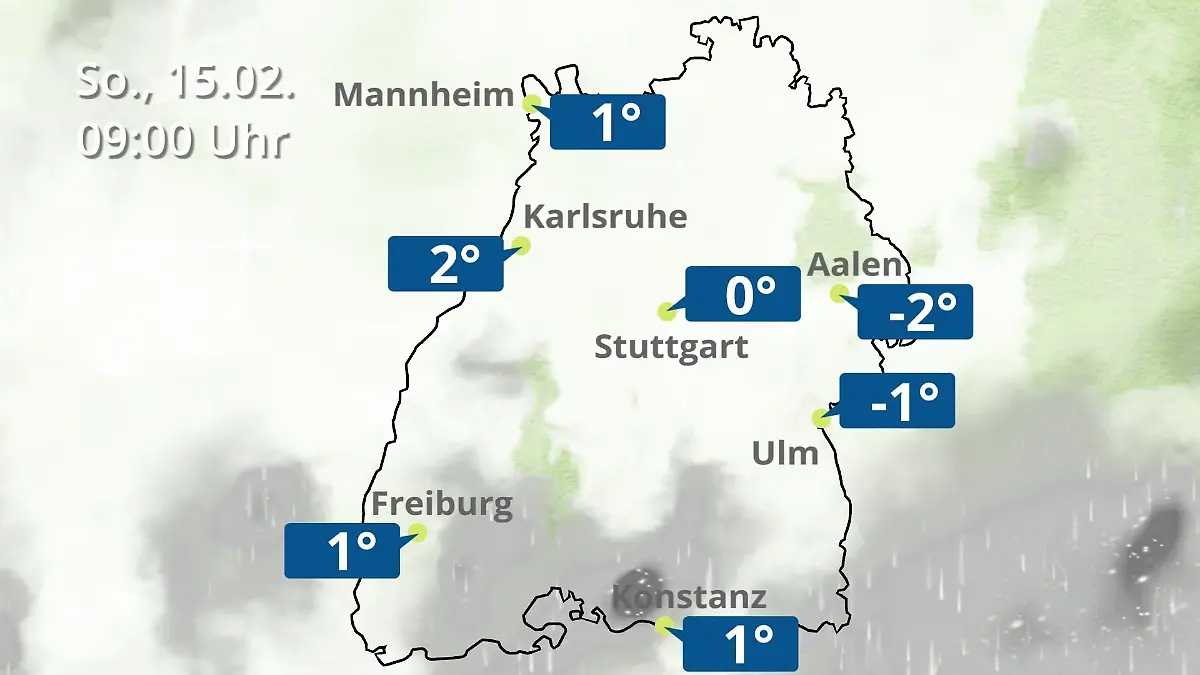 Baden-Württemberg: Wie wird das Wetter? Regen- und Wolkenfilm für Stuttgart, Mannheim und Karlsruhe