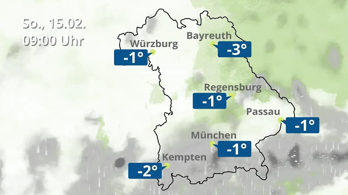 Bayern: Wie wird das Wetter? Regen- und Wolkenfilm für München, Regensburg und Würzburg