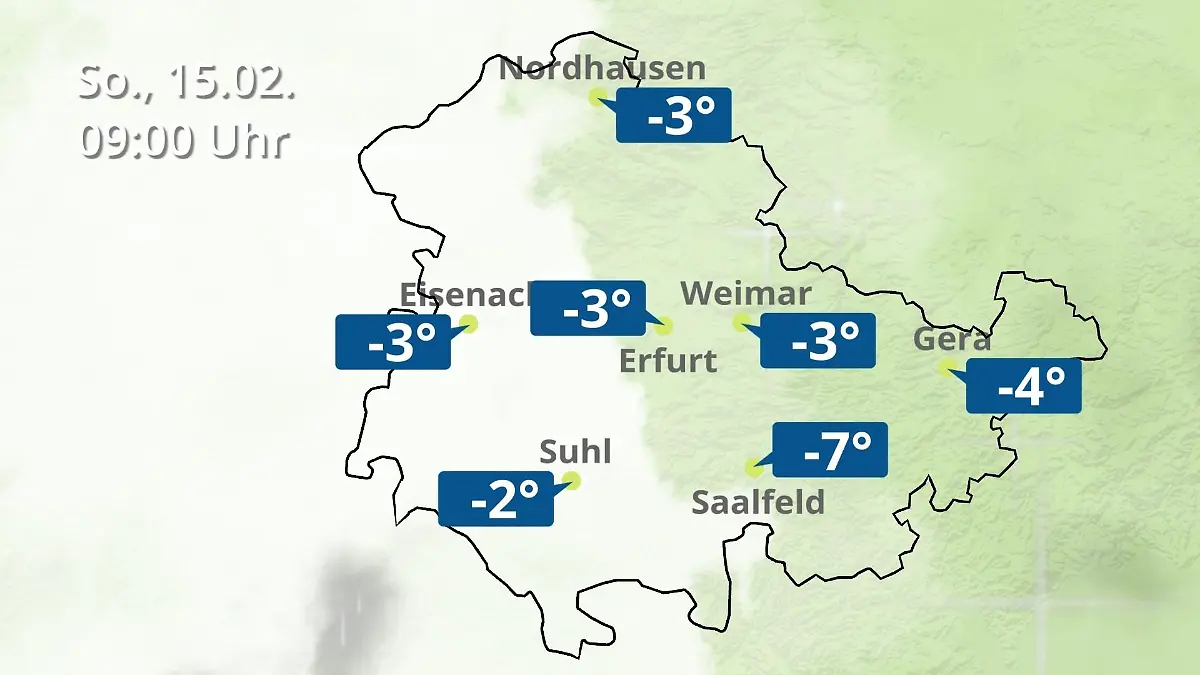 Thüringen: Wie wird das Wetter? Regen- und Wolkenfilm für Erfurt, Gera und Eisenach