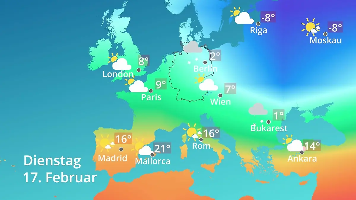 Europa: Wie wird das Wetter? Prognose: Temperaturen von Spanien bis zur Türkei