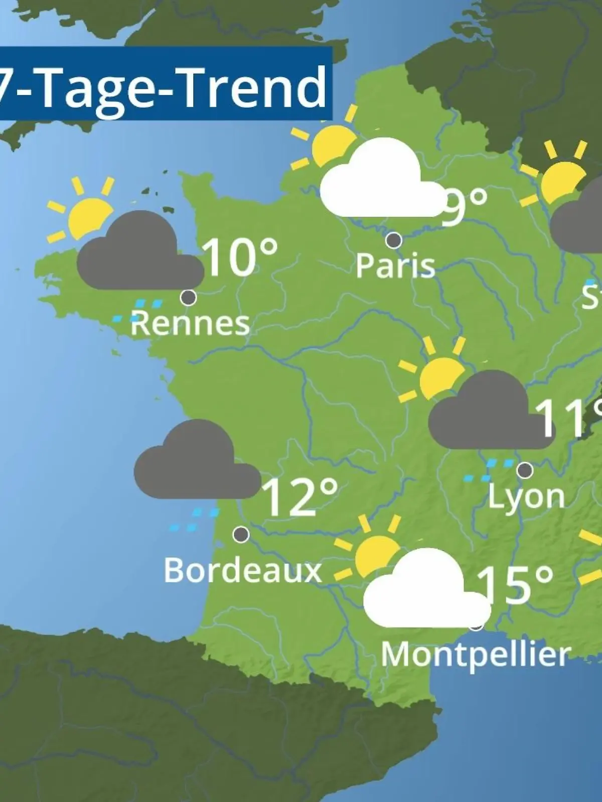 Bild zu: "Frankreich: Wie wird das Wetter?"