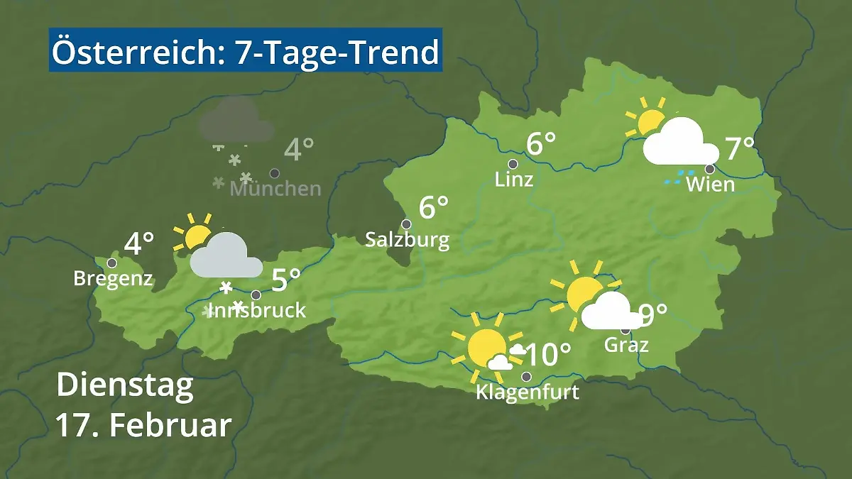 Österreich: Wie wird das Wetter? Video 7-Tage-Trend: Wien, Salzburg, Innsbruck