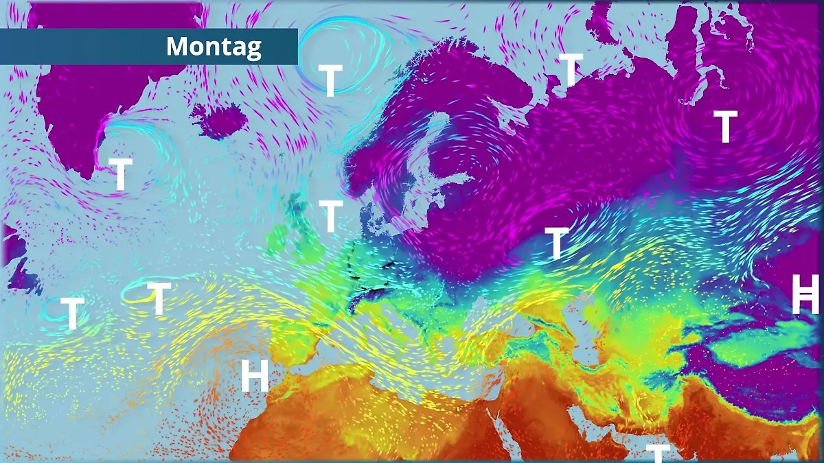 Prognose vom 15. Februar Der Strömungsfilm für Europa für 5 Tage