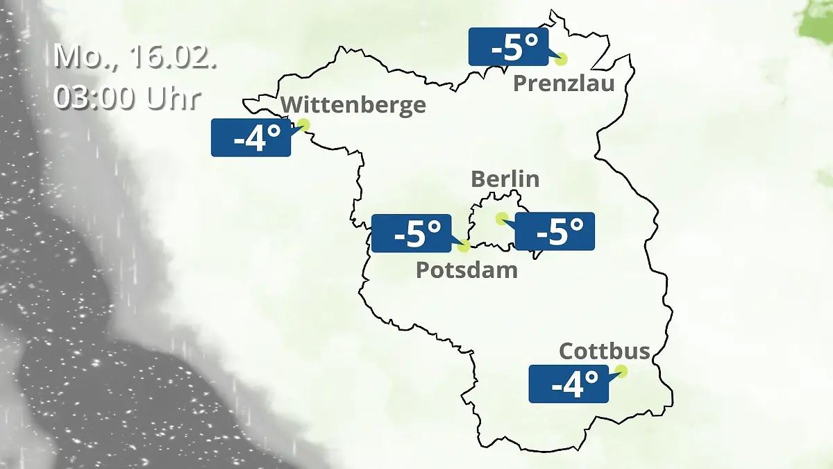 Berlin und Brandenburg: Wie wird das Wetter? Regen- und Wolkenfilm für Potsdam, Cottbus und Wittenberge