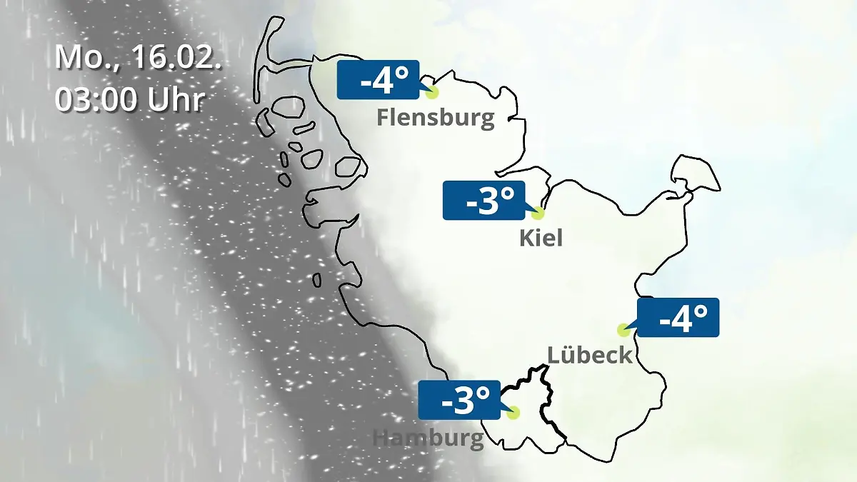 Hamburg, Schleswig-Holstein: Wie wird das Wetter? Regen- und Wolkenfilm für die Nordsee- und Ostseeküste