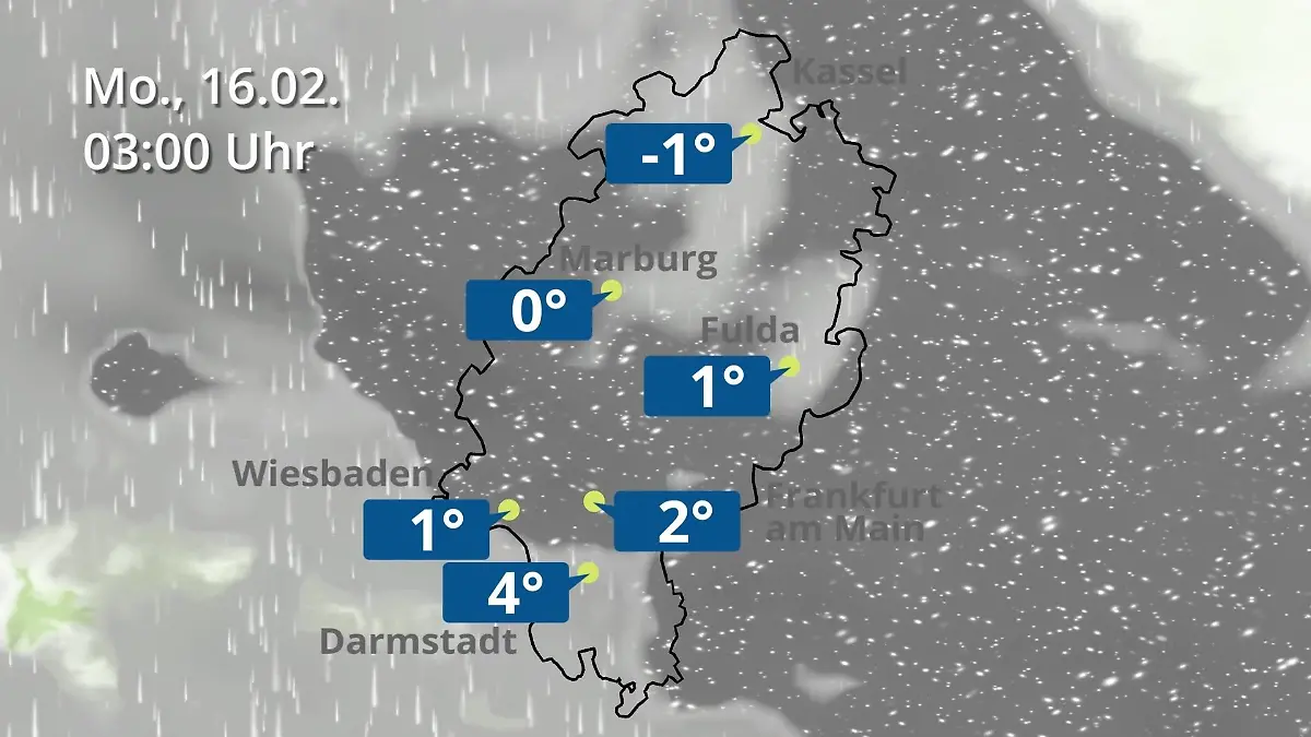 Hessen: Wie wird das Wetter? Regen- und Wolkenfilm für Frankfurt am Main und Wiesbaden
