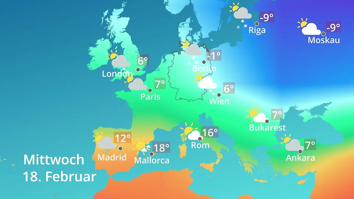 Europa: Wie wird das Wetter? Prognose: Temperaturen von Spanien bis zur Türkei