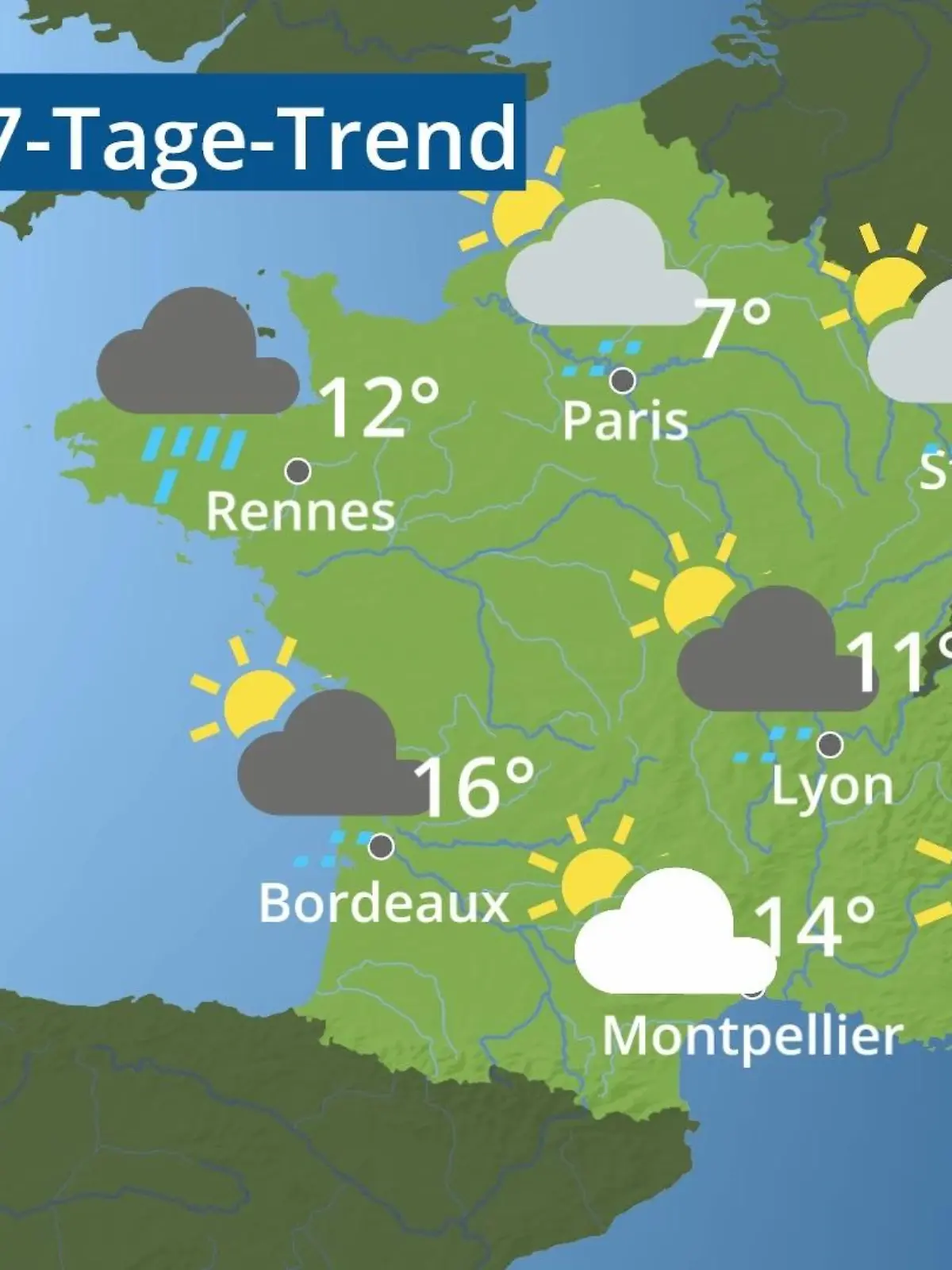 Bild zu: "Frankreich: Wie wird das Wetter?"