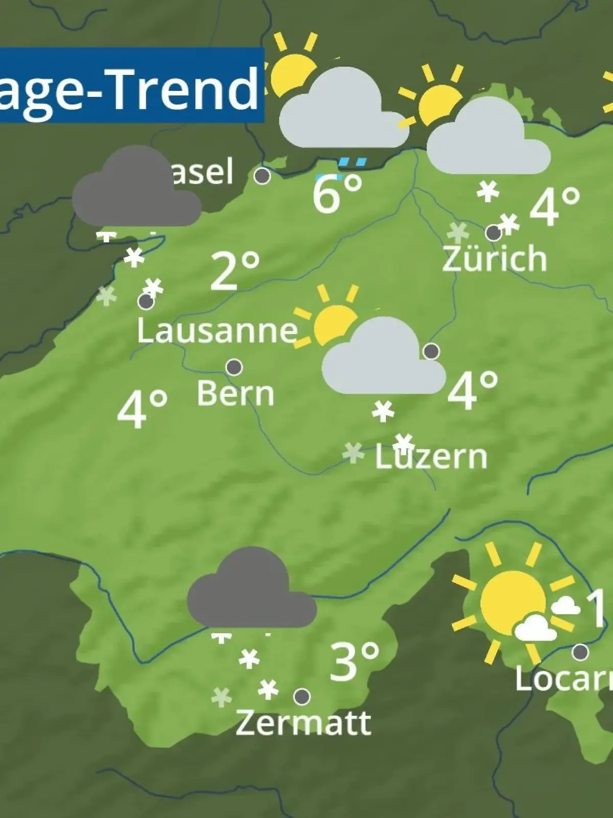Bild zu: "Schweiz: Wie wird das Wetter?"