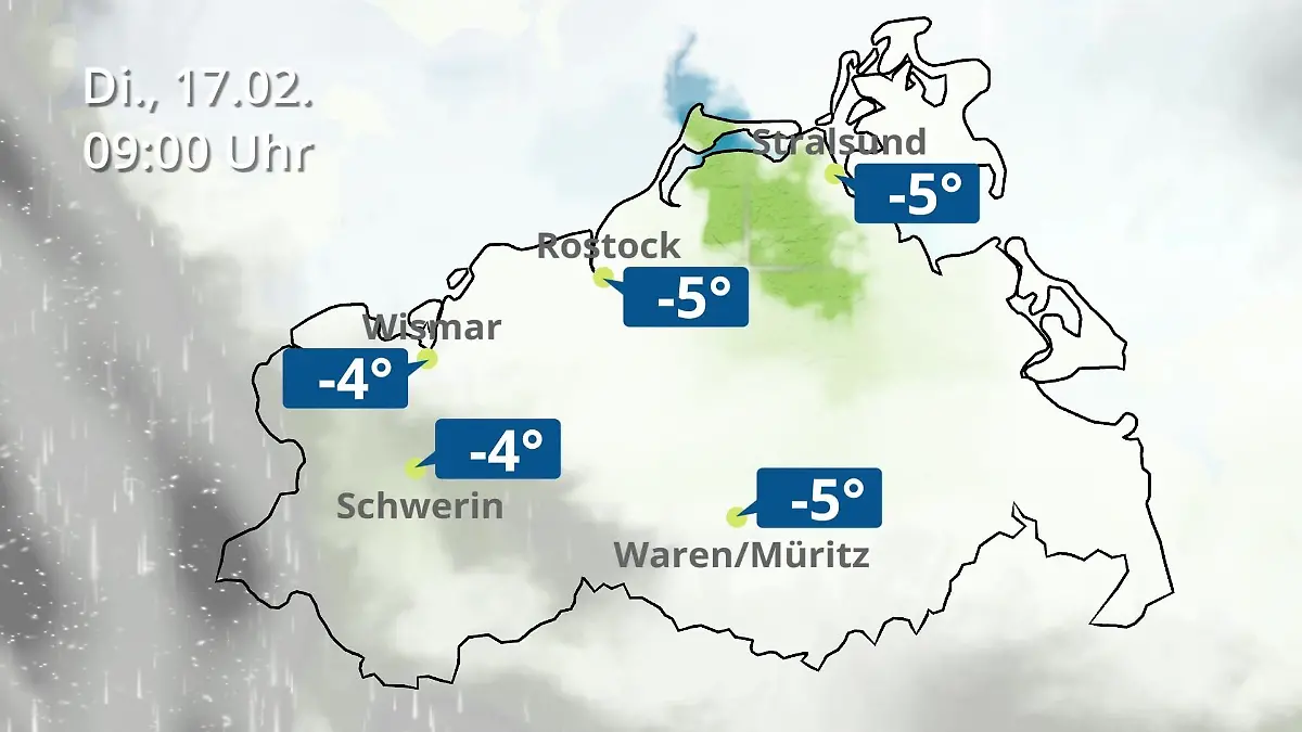 Mecklenburg-Vorpommern: Wie wird das Wetter? Regen- und Wolkenfilm für Rostock, Rügen und die Ostseeküste