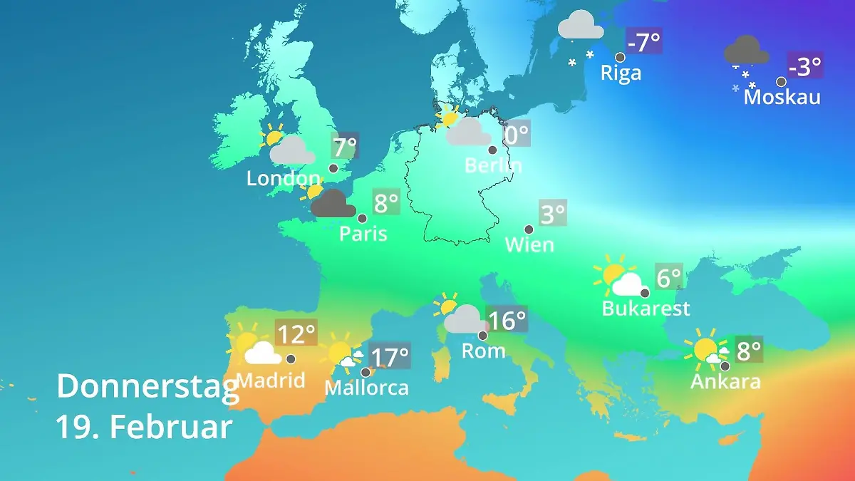 Europa: Wie wird das Wetter? Prognose: Temperaturen von Spanien bis zur Türkei