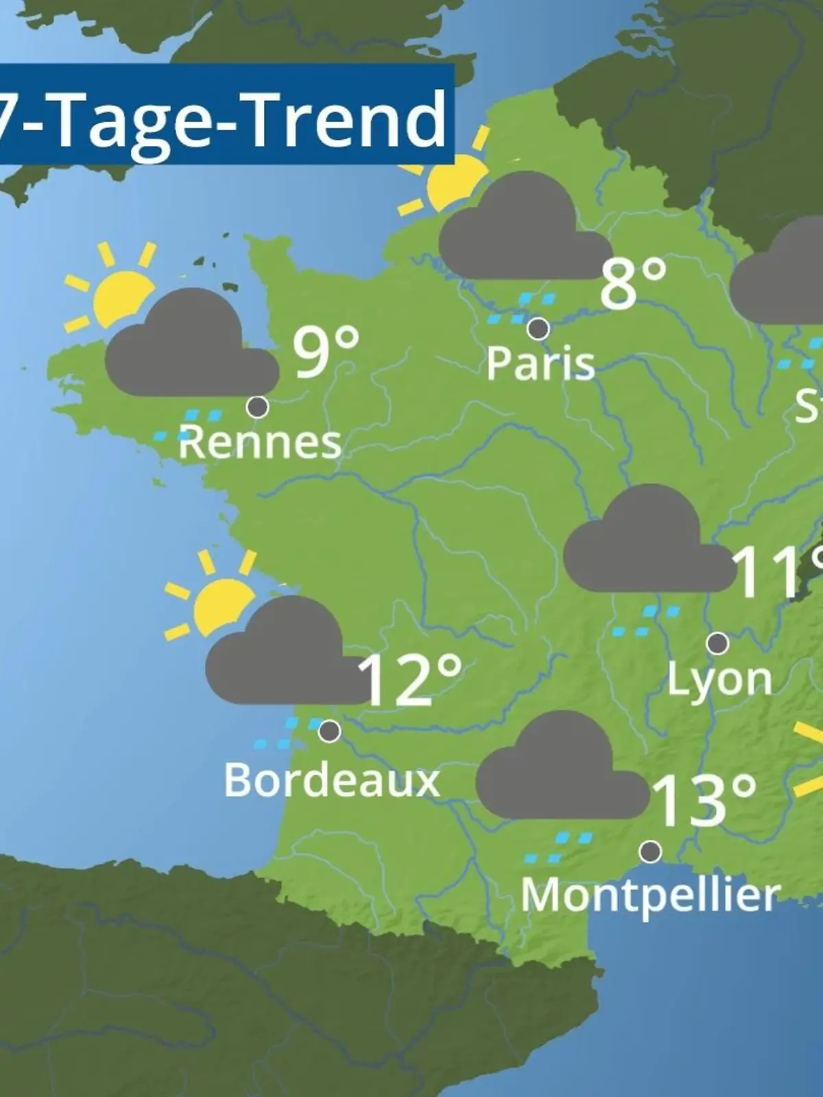 Bild zu: "Frankreich: Wie wird das Wetter?"