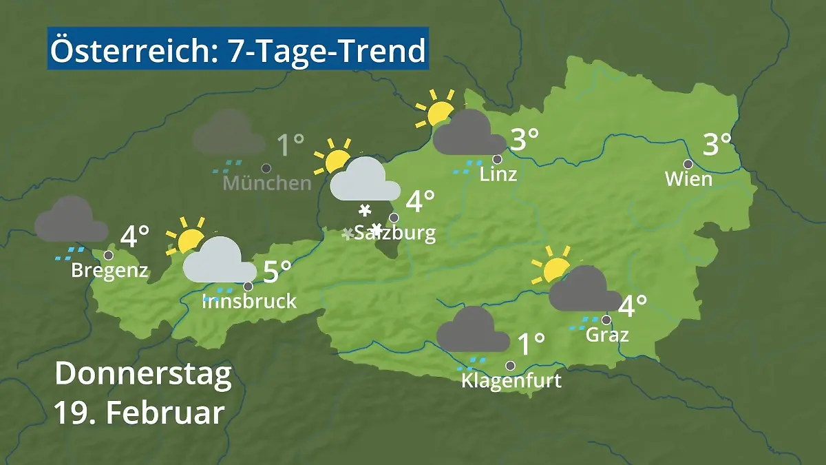 Österreich: Wie wird das Wetter? Video 7-Tage-Trend: Wien, Salzburg, Innsbruck
