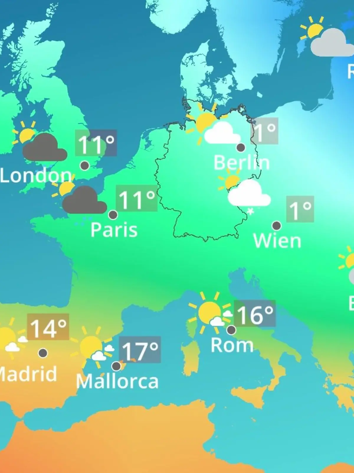 Bild zu: "Europa: Wie wird das Wetter?"