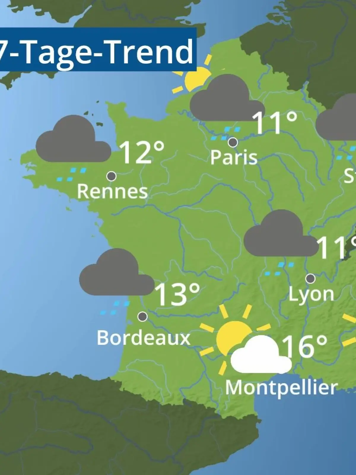 Bild zu: "Frankreich: Wie wird das Wetter?"
