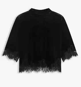 Samtshirt mit Spitze